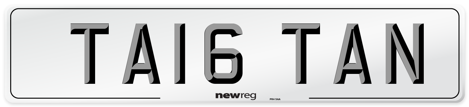 TA16 TAN Number Plate from New Reg